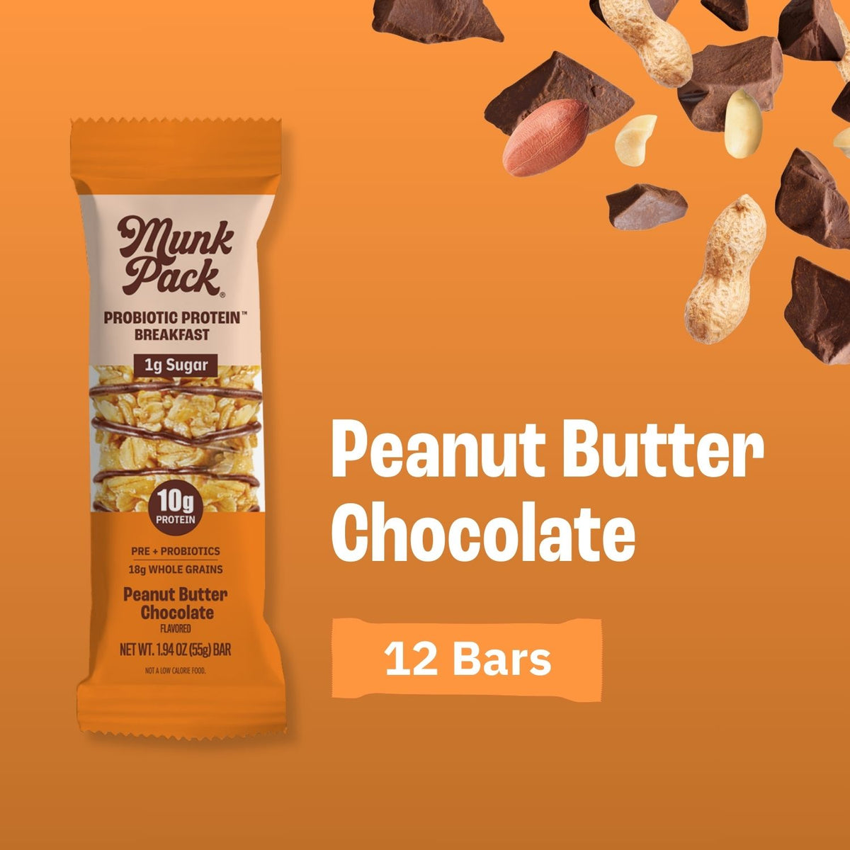 Peanut Butter Chocolate Probiotic Protein™ Breakfast Bar, 12-Count