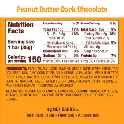 Peanut Butter Dark Chocolate Nut & Seed Bar, 24-Count
