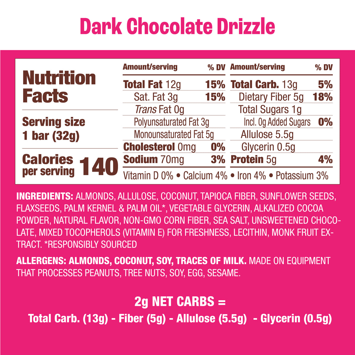 Dark Chocolate Drizzle Granola Bar, 24-Count