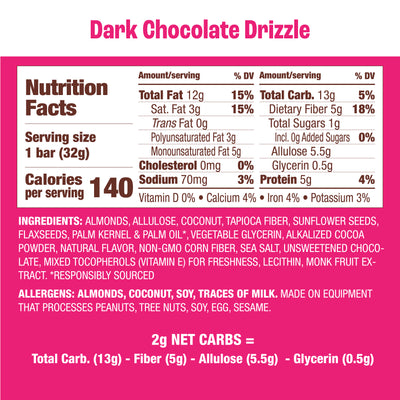 Dark Chocolate Drizzle Granola Bar, 12-Count