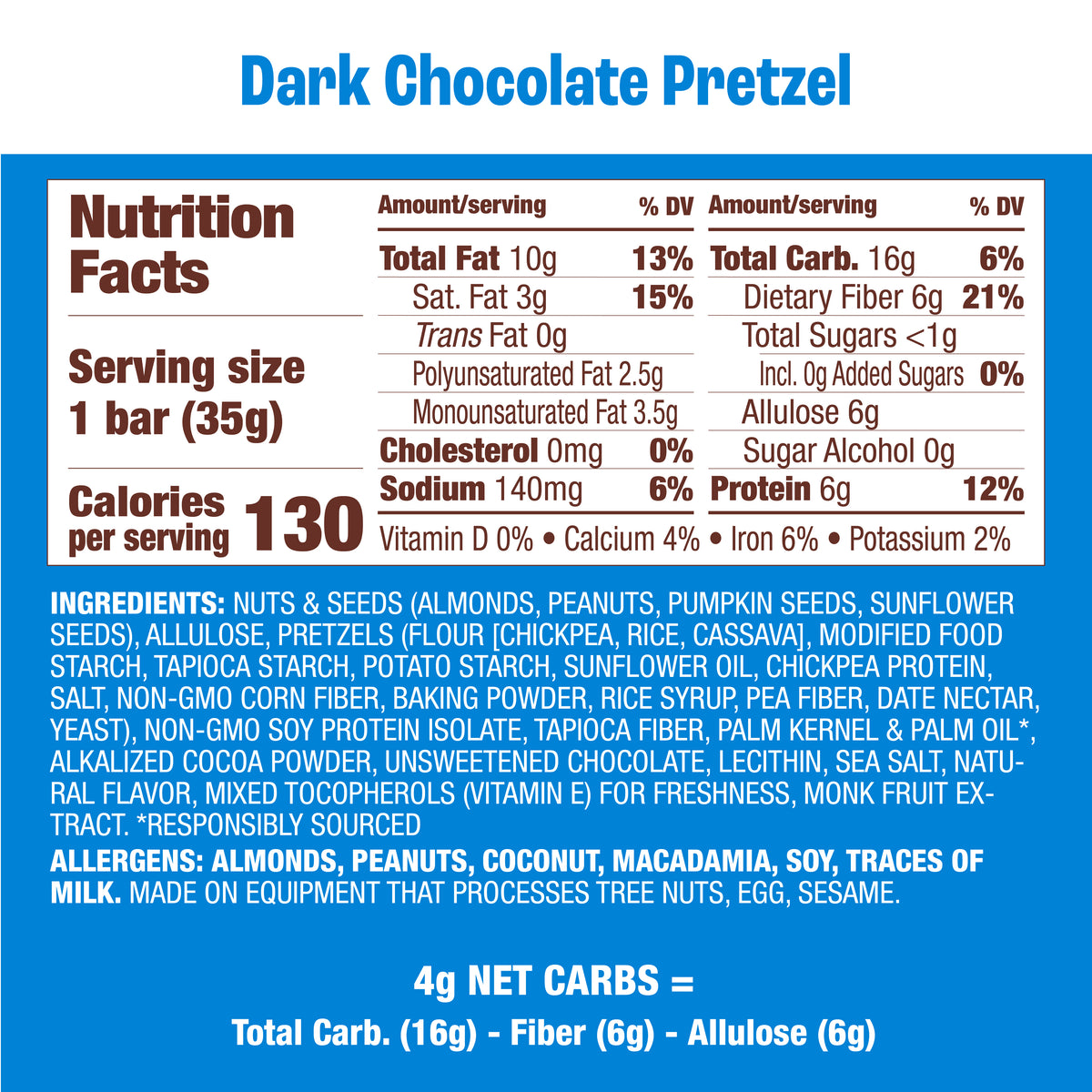 Dark Chocolate Pretzel Nut & Seed Bar, 12-Count