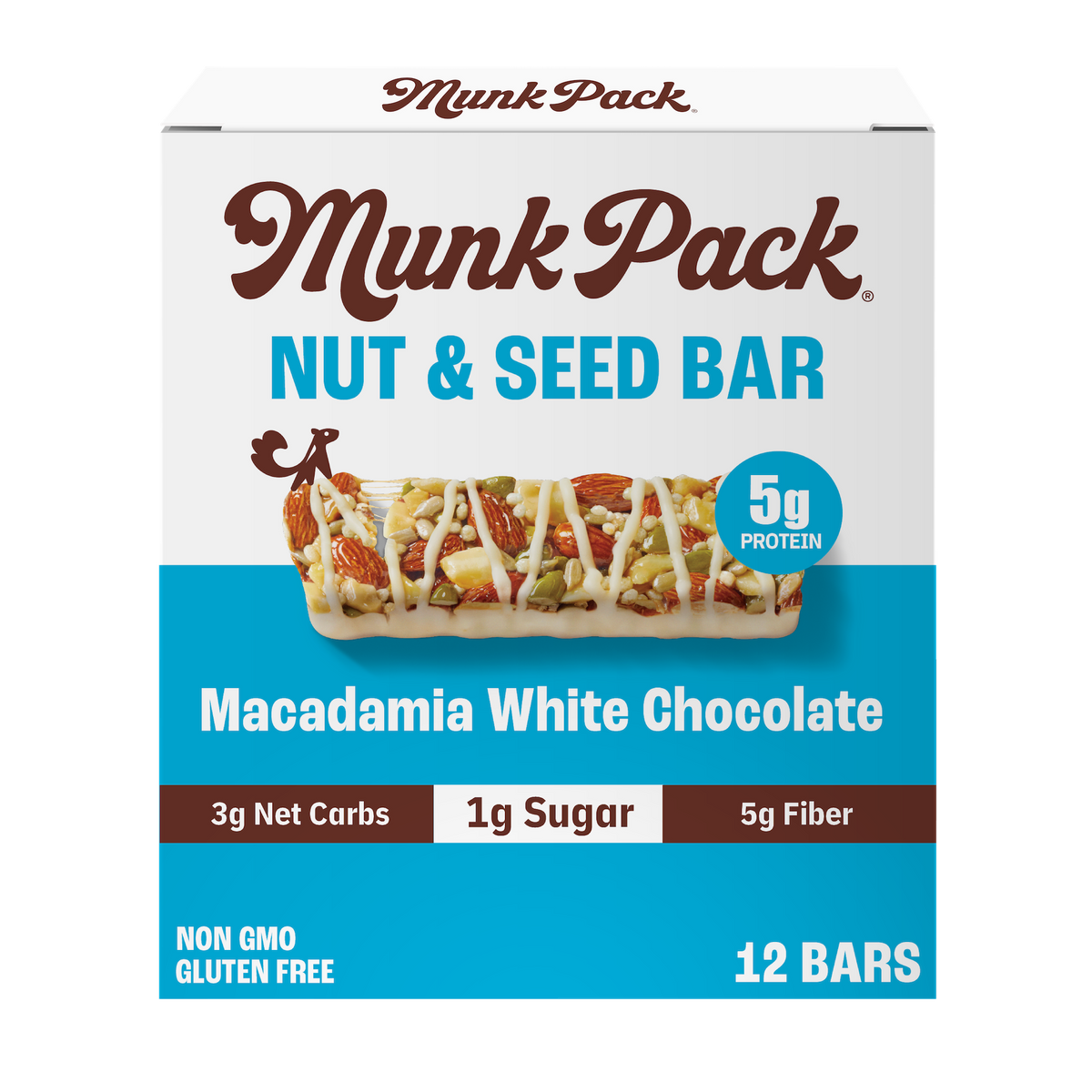 Macadamia White Chocolate Nut & Seed Bar, 12-Count