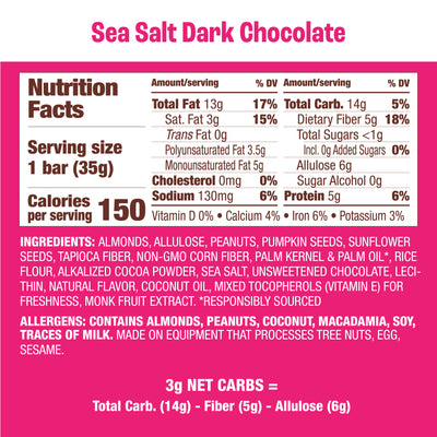 Sea Salt Dark Chocolate Nut & Seed Bar, 12-Count